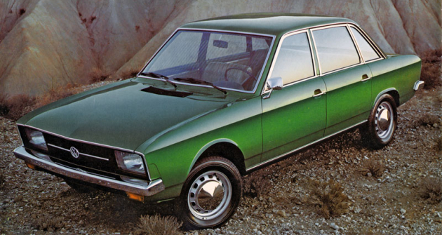 Definitivní provedení Volkswagen K70 (L) z dobového prospektu při uvedení vozu na trh (1970)