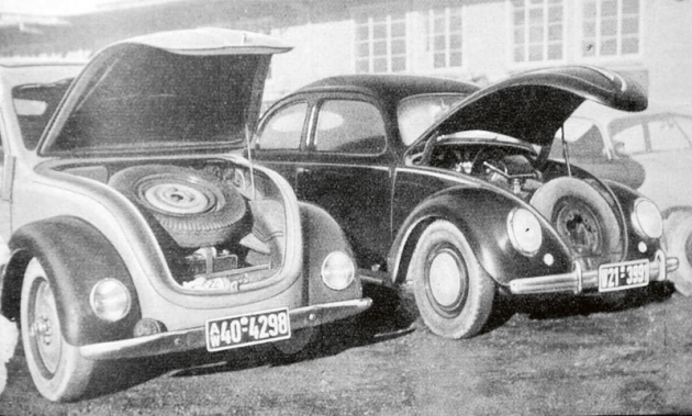 NSU Typ 32 a prototyp Volkswagen Brouk. Více než jasně je vidět, že Brouk byl další vývojovou generací toho, co Ferdinand Porsche a jeho „boys and girls“ započali v projektu pro NSU.