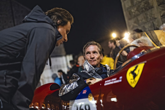 Michael Stehle vzal na letošní MM čerstvě zrenovované Ferrari 375 Pinin Farina z roku 1953. Úchvatný vůz pohání dvanáctiválec o objemu 4,5 litru a výkonu přes 350 koní