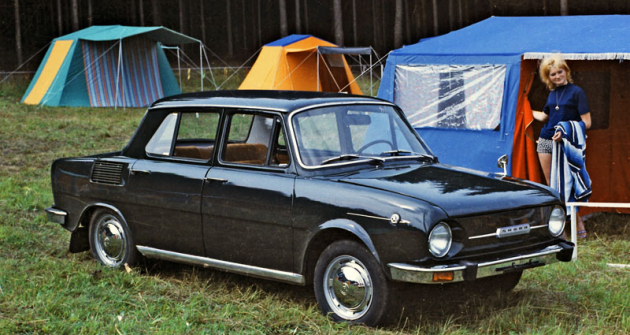 Předsériový sedan Škoda 110 L  na snímku pořízeném zřejmě v červnu 1969