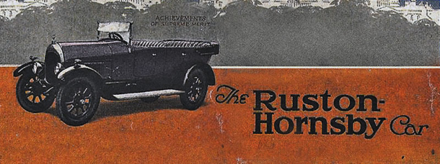 Dobová reklama. Společnost Ruston &amp; Hornsby byla založena v roce 1840 pod názvem Proctor a Burton. V roce 1857 vstoupil do společnosti Joseph Ruston, a ta nyní nese jeho jméno