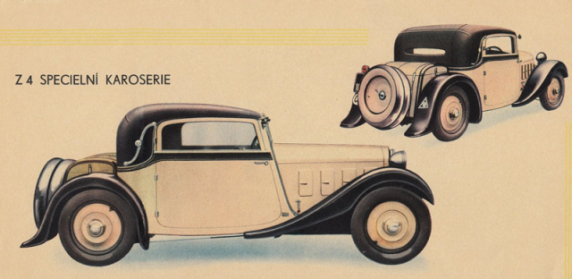 Zakázkový kabriolet Z 4 nabízený v katalogu druhé série v roce 1933