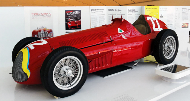 Monopost Alfetta 158/159, vítěz prvních dvou ­ročníků mistrovství světa F1 (1950 Nino Farina, 1951 Juan-Manuel Fangio)