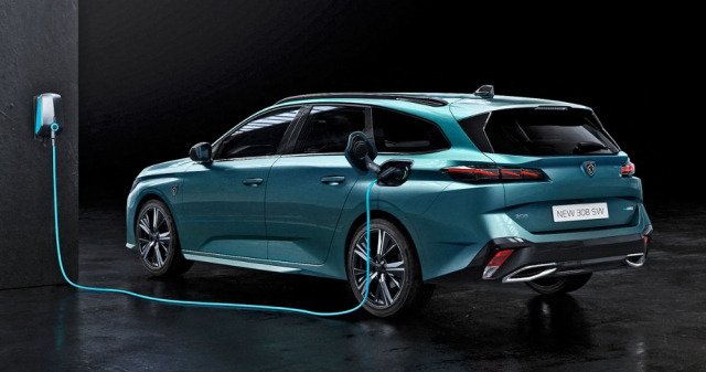 Několik týdnů po hatchbacku bylo představeno rovněž kombi Peugeot 308 SW. Také v tomto provedení působí novinka robustnějším a prostornějším dojmem. V obou případech jsou použity LED svítilny, doplněné ve spodní části nárazníku mlhovými a zpětnými svítilnami s konvenčními žárovkami