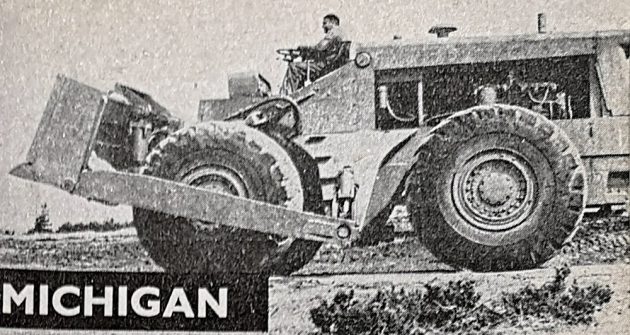 Celkový pohled na kolový buldozer Michigan Model 380 Celkový pohled na kolový buldozer Michigan Model 380