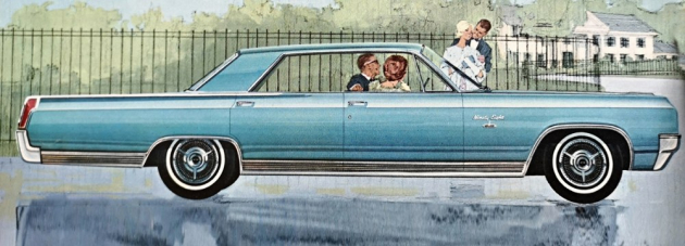 Vlajková loď značky Oldsmobile pro modelový rok 1963: typ Ninety-Eight, na snímku v provedení Holiday Sports Sedan. Ninety-Eight se tehdy dodával také s karoseriemi Town Sedan, Luxury Sedan  (bez sloupku B), Custom Sports Coupe a Convertible