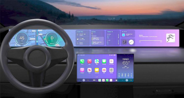 V plánu je, že by se funkce CarPlay přesunula z displeje multimediálního systému na všechny zobrazovací plochy palubní desky V plánu je, že by se funkce CarPlay přesunula z displeje multimediálního systému na všechny zobrazovací plochy palubní desky