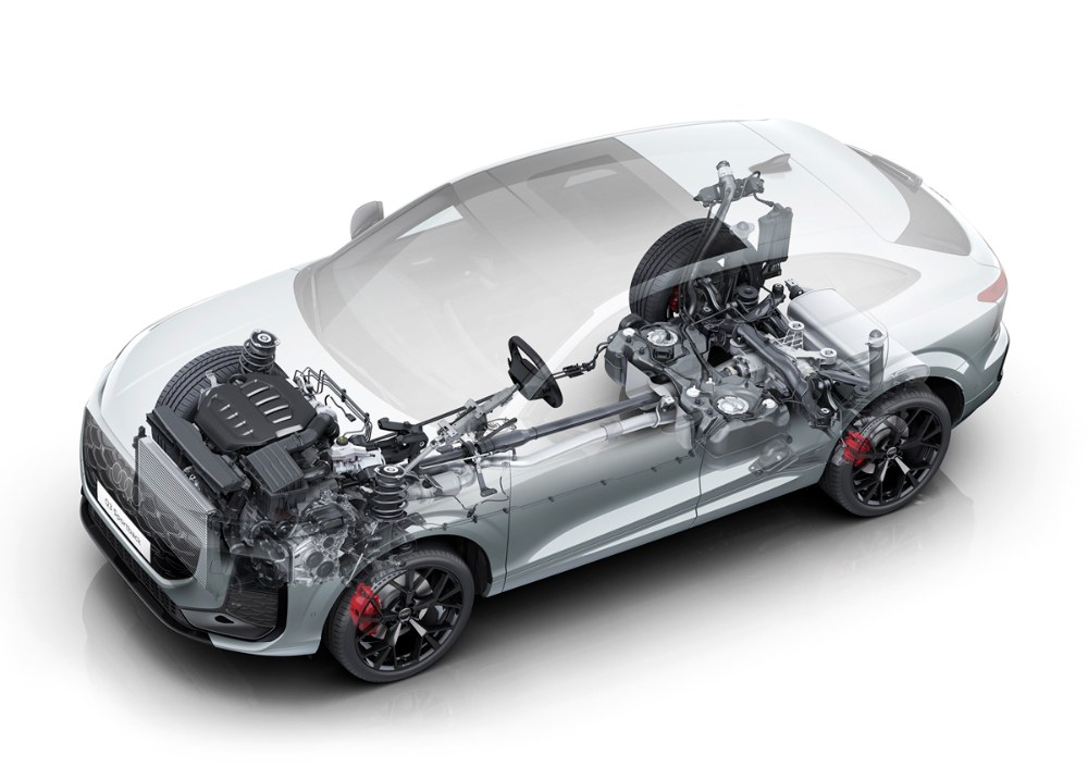 Audi Q3 SUV a Q3 Sportback (na ilustraci) jsou postavené na platformě MQB evo s napříč umístěnými zážehovými a vznětovými motory. V nabídce má prostor také plug-in hybrid